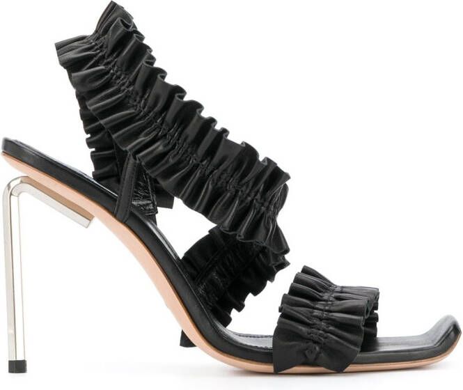 Off-White Allan ruffle sandals Black