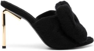 Off-White Allen bow wool sandals Black