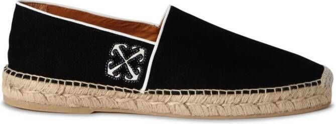 Off-White Anglette Arrow-embroidered espadrilles Black