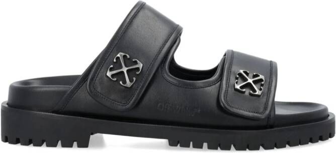 Off-White Arrows-motif leather sandals Black