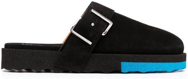Off-White buckle-detail Sponge slippers Black
