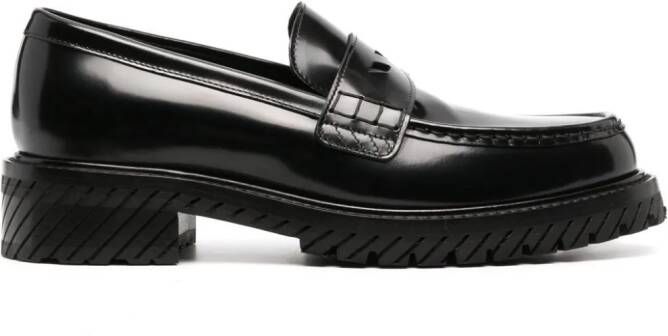 Off-White chunky-sole leather loafers Black