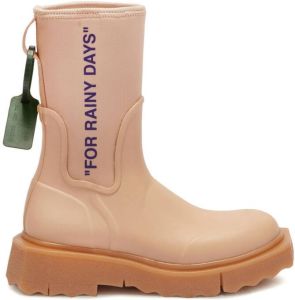 Off-White graphic-print ankle boots Pink