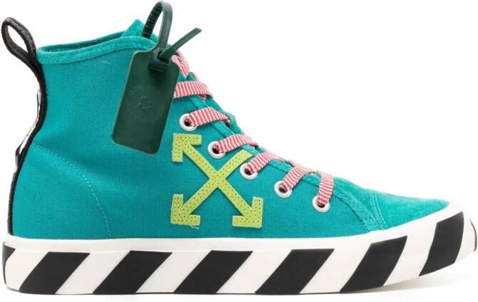 Off-White high-top canvas sneakers Green