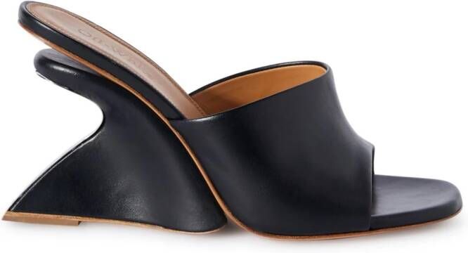 Off-White Jug wedge-heel leather mules Black