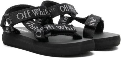 Off-White Kids Bookish logo-jacquard sandals Black