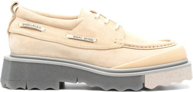 Off-White lace-up chunky loafers Neutrals