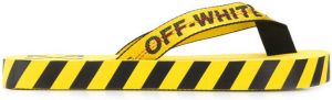 Off-White logo print flip flops Yellow