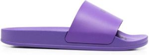 Off-White logo-stamp rubber slides Purple