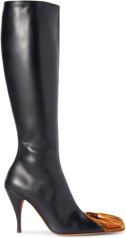 Off-White Lunar contrast-toecap leather boots Black