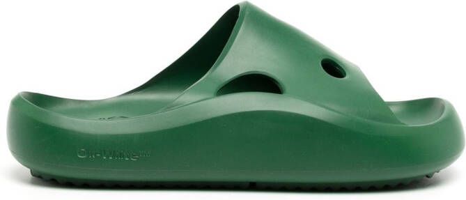 Off-White Meteor cut-out slides Green