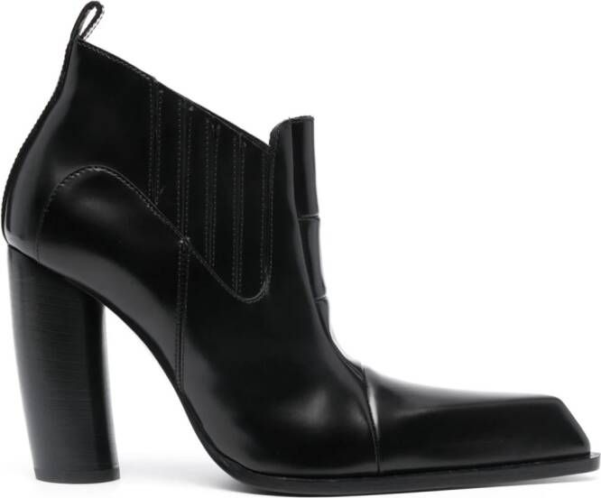 Off-White Moon Beatle Shade 95mm leather ankle boots Black