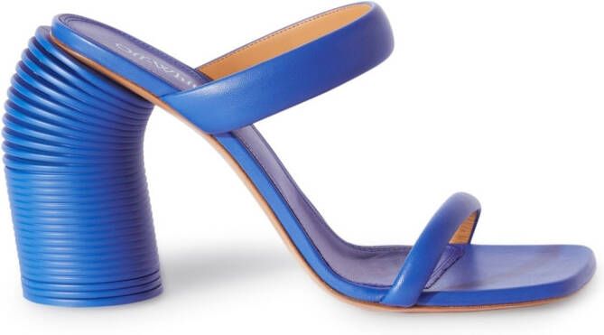 Off-White open-toe leather sandals Blue