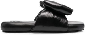 Off-White padded bow-embellished slides Black