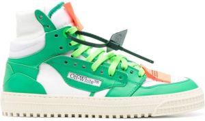 Off-White panelled hi-top sneakers Green