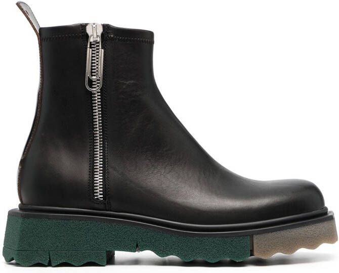 Off-White panelled-sole ankle boots Black