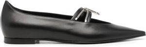Off-White paperclip-detail ballerina shoes Black