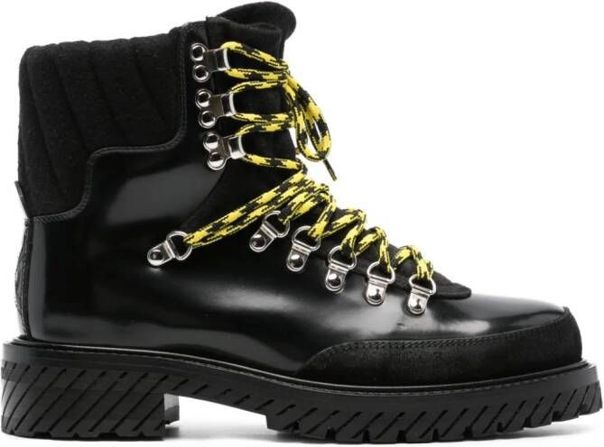 Off-White patent-leather ankle boots Black