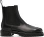 Off-White round-toe leather ankle boots Black - Thumbnail 1