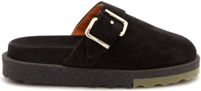 Off-White Spongesole suede slippers Black