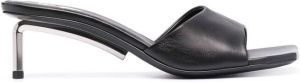 Off-White square-toe leather mules Black