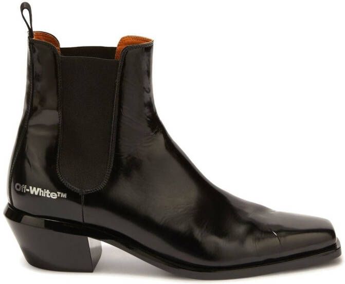 Off-White Texan leather boots Black
