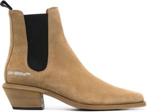 Off-White Texan suede ankle boots Brown
