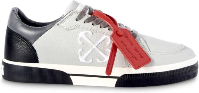 Off-White Vulcanized colour-block leather sneakers Grey