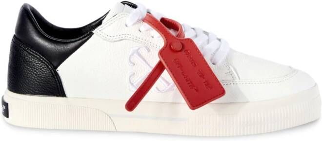 Off-White Vulcanized contrasting-tag leather sneakers
