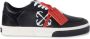 Off-White Vulcanized contrasting-tag leather sneakers Black - Thumbnail 1