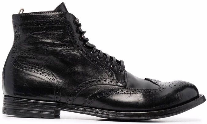 Officine Creative anatomia leather lace-up boots Black