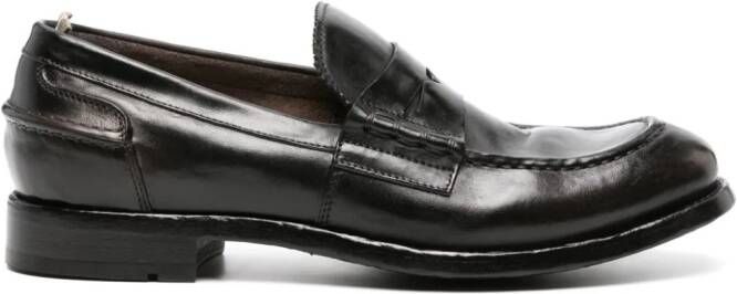 Officine Creative Balance 017 leather penny loafers Brown
