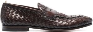 Officine Creative Barona woven penny loafers Brown