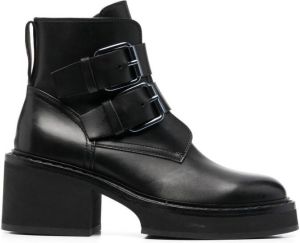 Officine Creative buckled block-heel boots Black