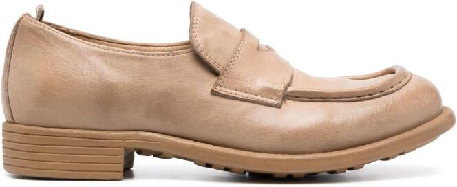 Officine Creative Calixte 020 leather penny loafers Neutrals