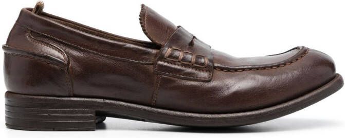 Officine Creative Calixte 042 leather penny loafers Brown