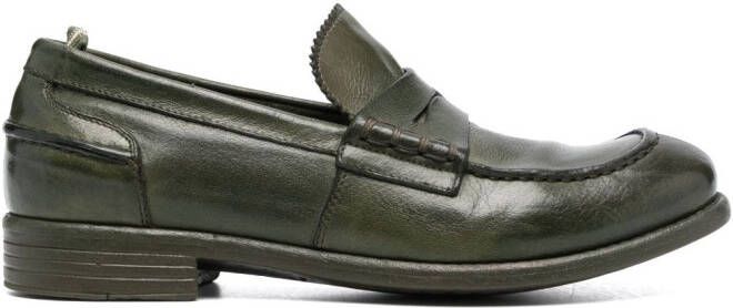 Officine Creative Calixte 042 leather penny loafers Green