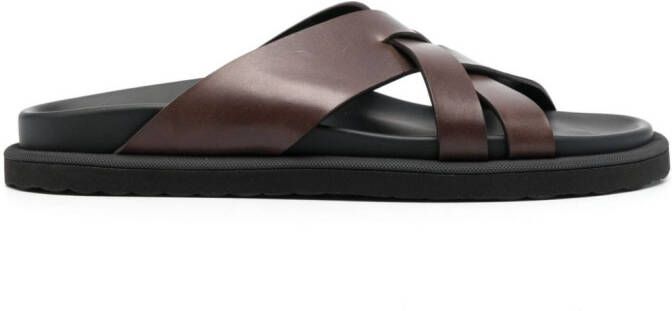 Officine Creative Charrat crossover-strap leather sandals Brown