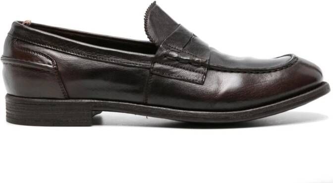 Officine Creative Chronicle 144 leather penny loafers Brown