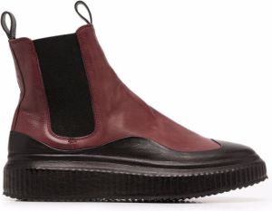 Officine Creative colour block chelsea boots Red