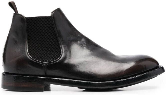 Officine Creative elasticated-panel leather boots Brown
