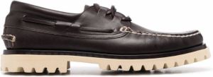 Officine Creative Heritage contrast-stitching boat shoes Brown