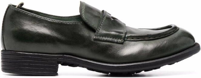 Officine Creative high-shine leather loafers Green