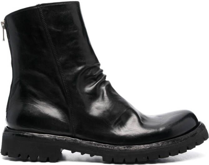 Officine Creative Ikonic zip-up leather boots Black