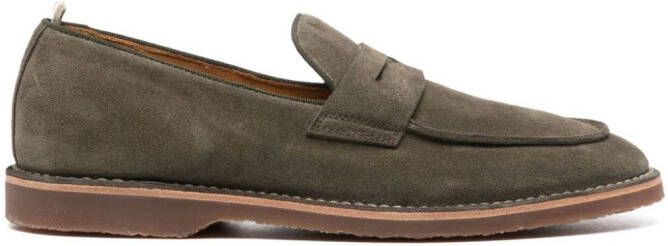 Officine Creative Kent suede loafers Green