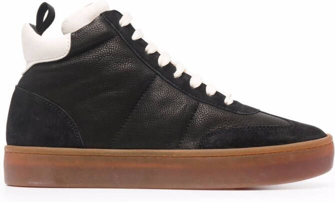 Officine Creative Kombined high-top leather sneakers Black