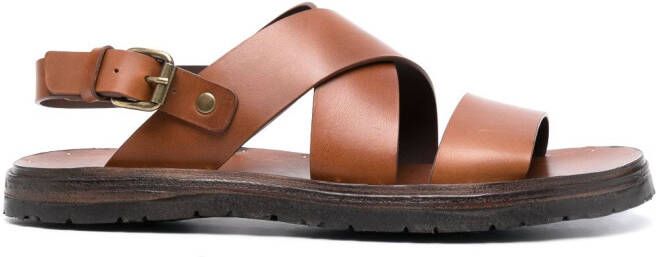 Officine Creative Kontraire 005 leather sandals Brown