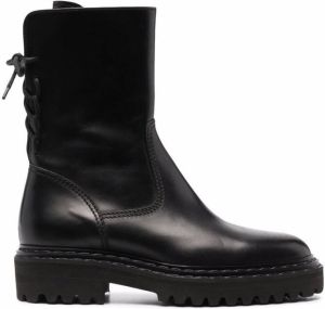Officine Creative lace-up calf-length leather boots Black
