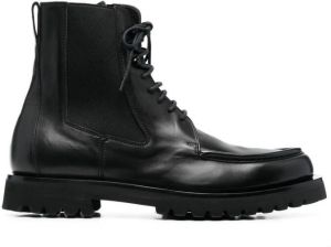 Officine Creative lace-up combat boots Brown
