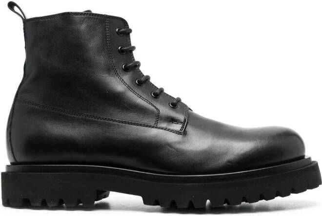 Officine Creative lace-up leather boots Black